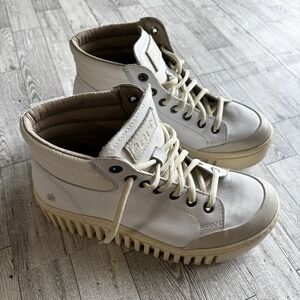 Art Company Platform White Leather Hi Tops Light Shoes Boots Y2K women's Sz 39